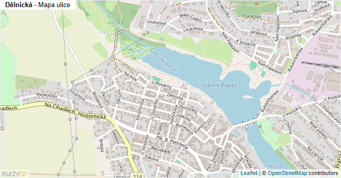 Dělnická - mapa ulice
