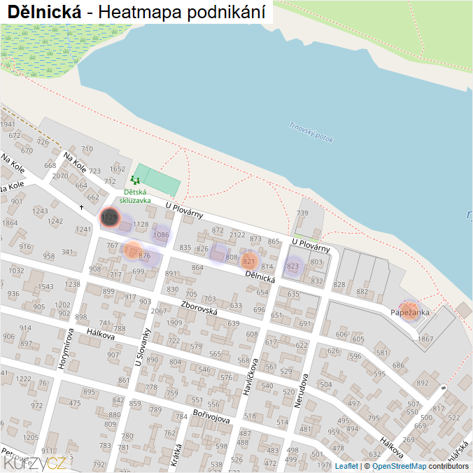 Mapa Dělnická - Firmy v ulici.