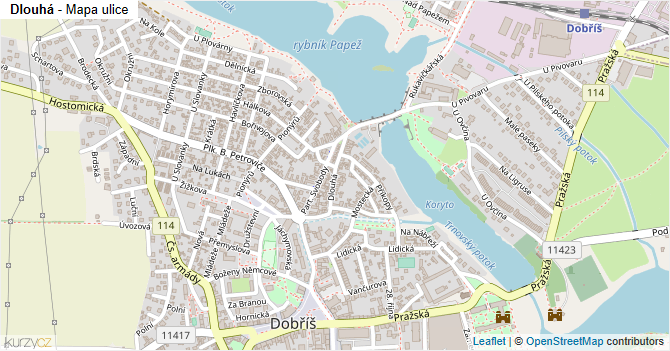 Dlouhá - mapa ulice