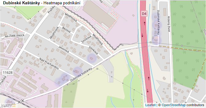 Dubinské Kaštánky - mapa podnikání