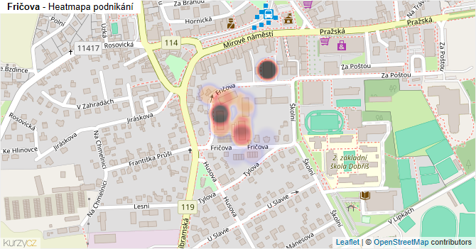 Fričova - mapa podnikání
