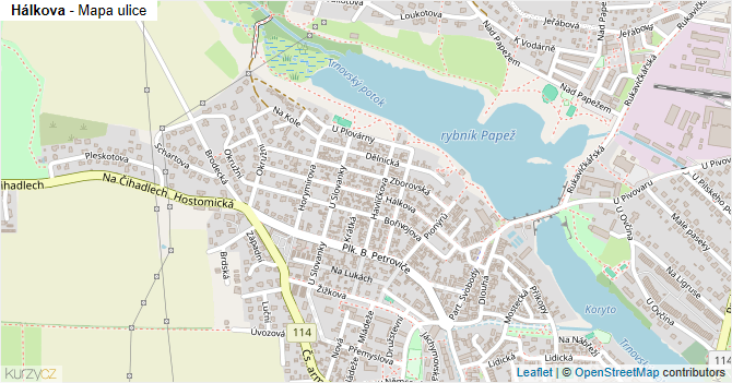 Hálkova - mapa ulice
