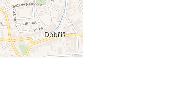 Hornická v obci Dobříš - mapa ulice