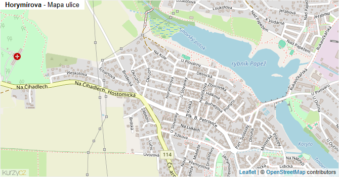Horymírova - mapa ulice