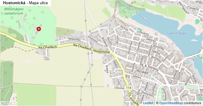 Hostomická - mapa ulice