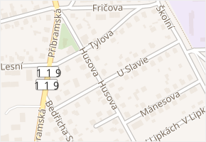Husova v obci Dobříš - mapa ulice