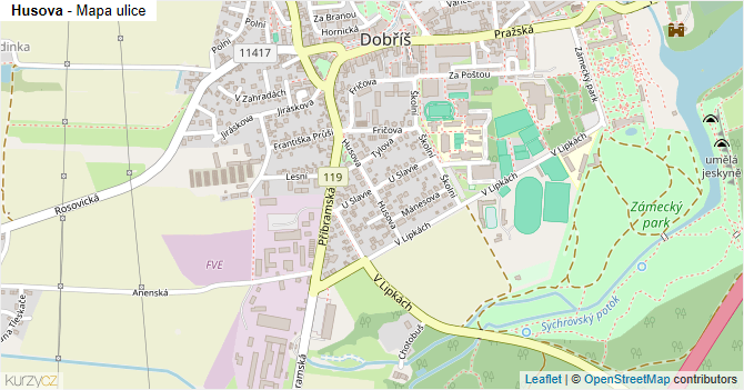 Husova - mapa ulice