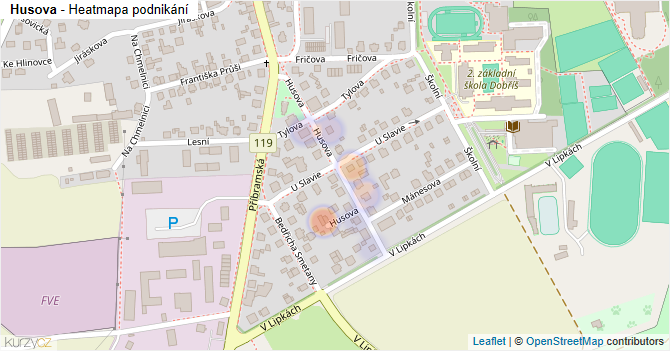 Husova - mapa podnikání