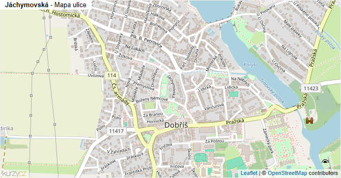 Jáchymovská - mapa ulice