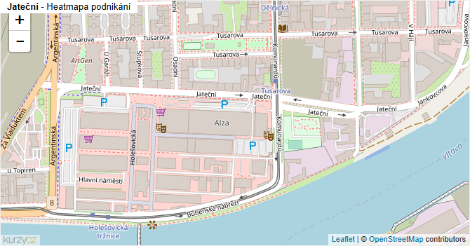 Jateční - mapa podnikání