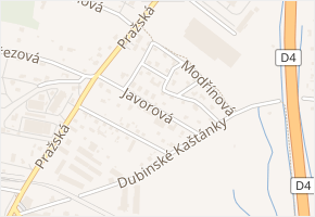 Javorová v obci Dobříš - mapa ulice