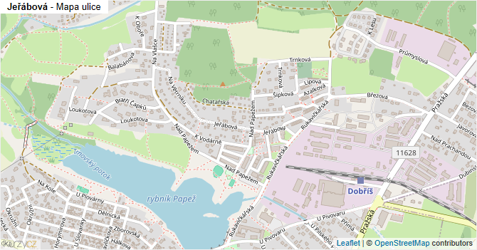 Jeřábová - mapa ulice