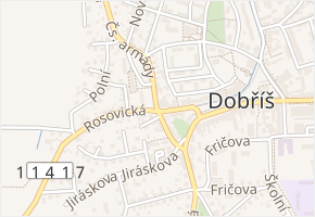 Jezírka v obci Dobříš - mapa ulice