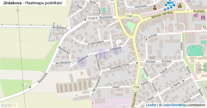 Jiráskova - mapa podnikání