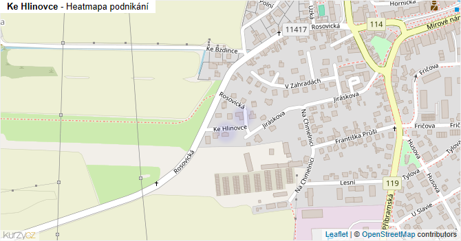 Ke Hlinovce - mapa podnikání
