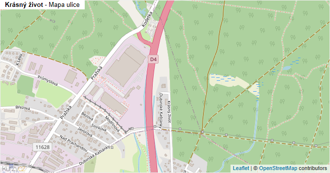 Krásný život - mapa ulice