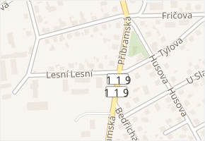 Lesní v obci Dobříš - mapa ulice