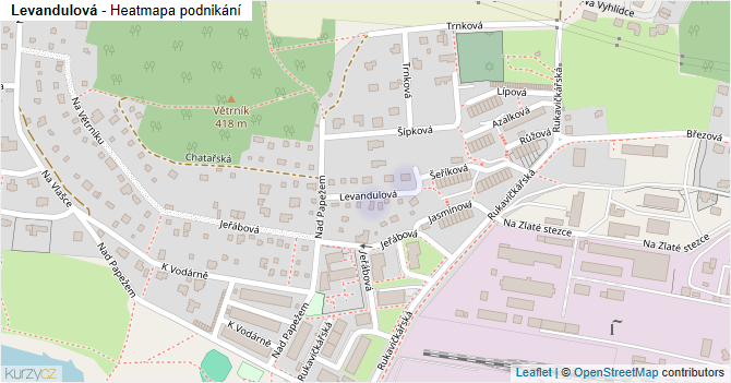 Levandulová - mapa podnikání