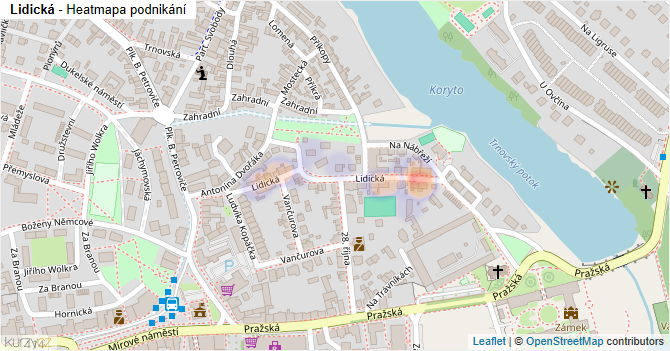 Lidická - mapa podnikání
