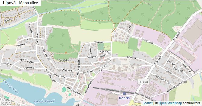 Lípová - mapa ulice
