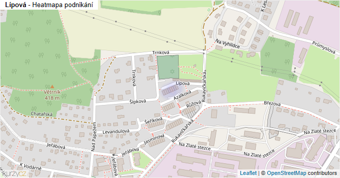 Lípová - mapa podnikání