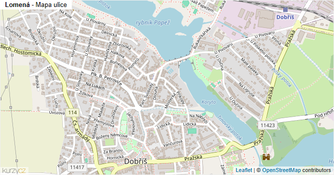 Lomená - mapa ulice