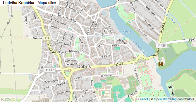 Ludvíka Kopáčka - mapa ulice