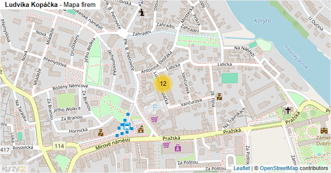 Ludvíka Kopáčka - mapa firem