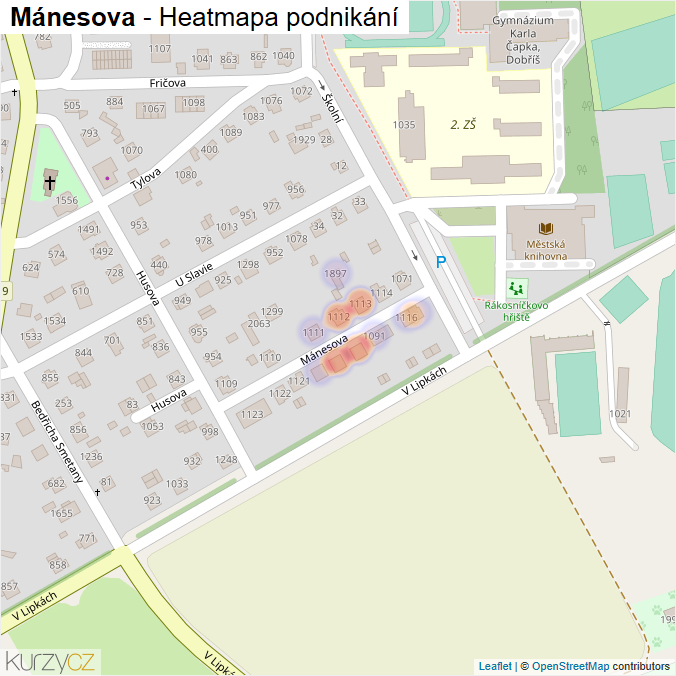 Mapa Mánesova - Firmy v ulici.