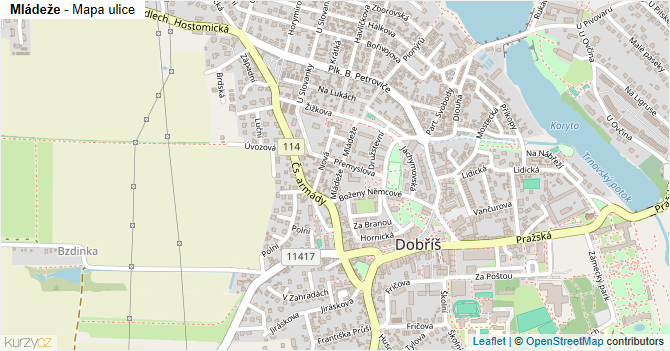 Mládeže - mapa ulice