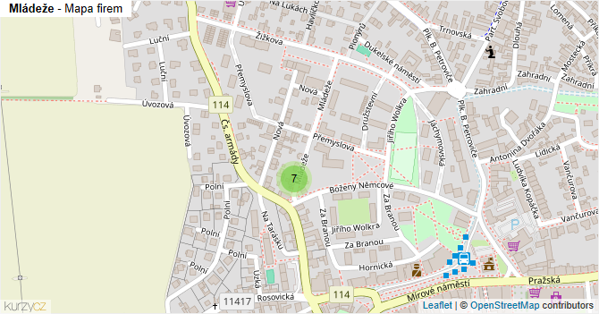 Mládeže - mapa firem
