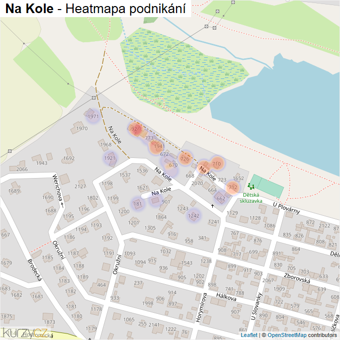 Mapa Na Kole - Firmy v ulici.