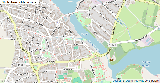 Na Nábřeží - mapa ulice