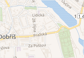 Na Trávníkách v obci Dobříš - mapa ulice