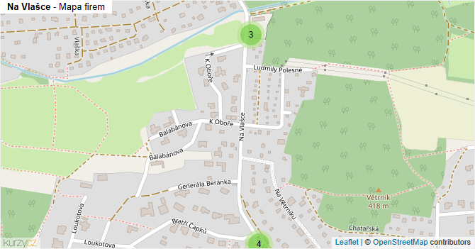 Na Vlašce - mapa firem