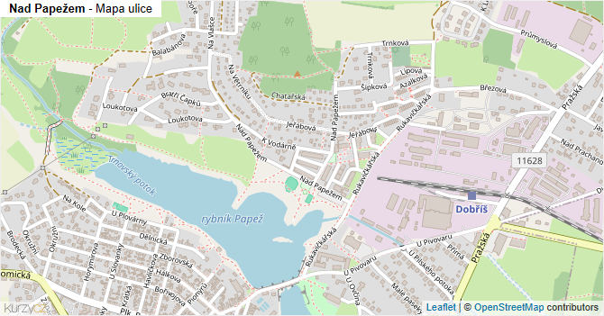 Nad Papežem - mapa ulice
