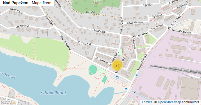 Nad Papežem - mapa firem