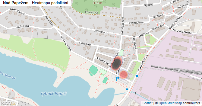 Nad Papežem - mapa podnikání
