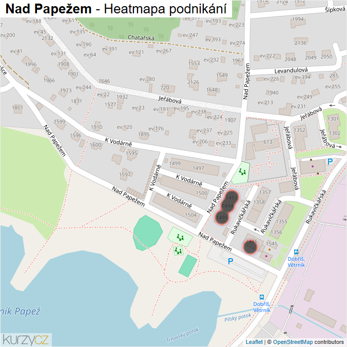 Mapa Nad Papežem - Firmy v ulici.