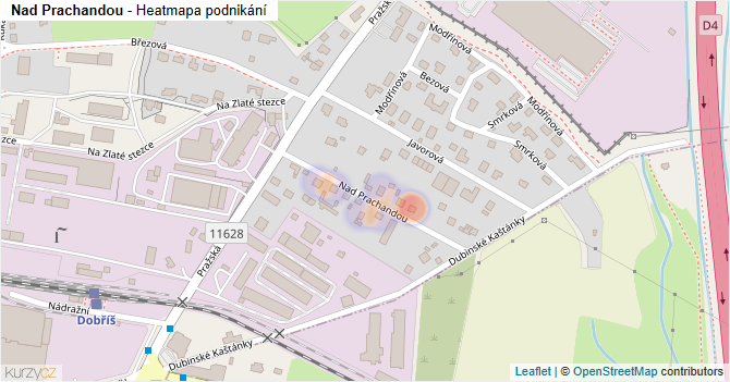 Nad Prachandou - mapa podnikání