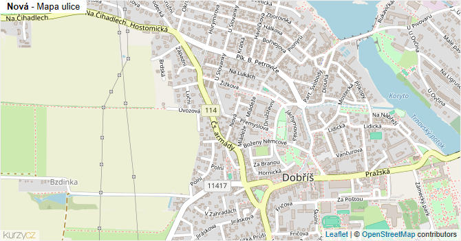 Nová - mapa ulice