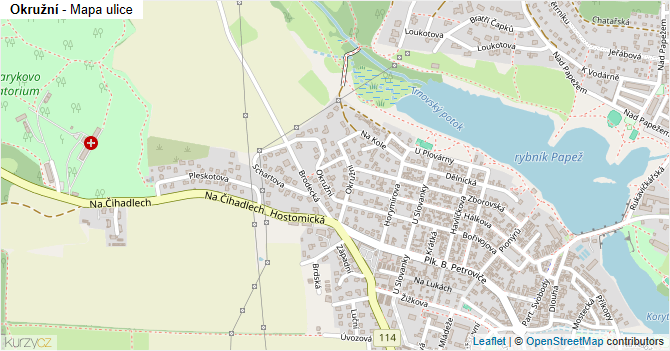 Okružní - mapa ulice