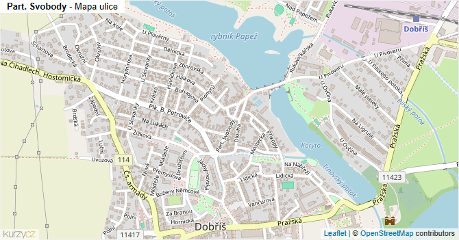 Part. Svobody - mapa ulice
