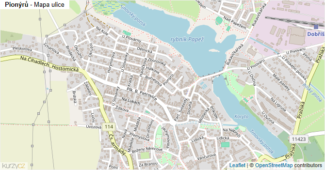 Pionýrů - mapa ulice