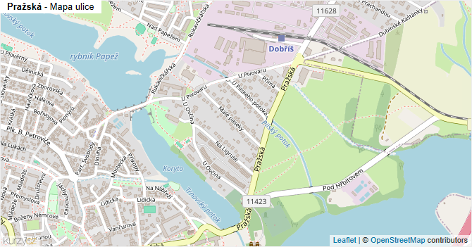 Pražská - mapa ulice