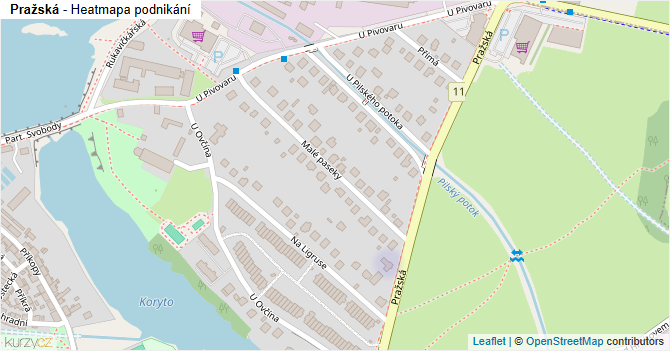 Pražská - mapa podnikání