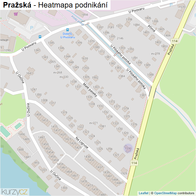 Mapa Pražská - Firmy v ulici.