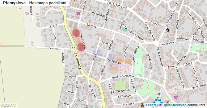 Přemyslova - mapa podnikání