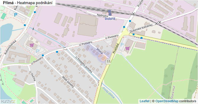 Přímá - mapa podnikání