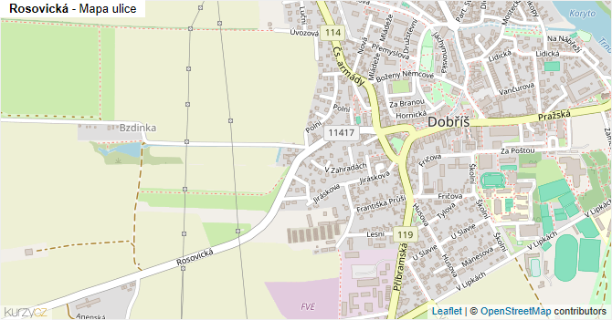 Rosovická - mapa ulice